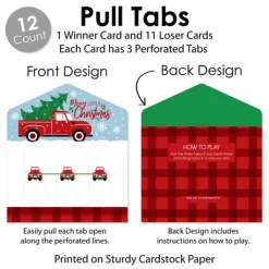 Big Dot Of Happiness Merry Little Christmas Tree - Red Truck Christmas Party Game Pickle Cards - Pull Tabs 3-in-a-Row - Set Of 12 -Festival Store GUEST f65bfc69 66be 495c 85a2 1a03f2ffa4b2