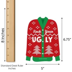 Big Dot Of Happiness Ugly Sweater - Bar Bingo Cards And Markers - Holiday And Christmas Party Shaped Bingo Game - Set Of 18 -Festival Store GUEST f712c3ed 85e3 4549 af25 de3ee46bfe42