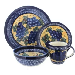 Blue Rose Polish Pottery Zaklady Dinnerware (16 PC) -Festival Store GUEST f7593839 52c1 4967 9069 c70b4ff4ff2c