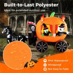 Syemin Inflatable Holiday Decorations Halloween Inflatable Carriage Inflatable Decoration Halloween Inflatable Decor, Orange, 120"*30"*72" -Festival Store GUEST f7cea079 4214 42cc 94d8 3ed161077f0e