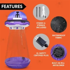 Joyfy 9 FT Halloween Inflatable Outdoor Decoration, Inflatable Purple UFO With Built-in LEDs For Halloween Party Yard Garden Lawn Outside Decoration -Festival Store GUEST f89c752d c3e0 4039 888f 89e8246acd4c
