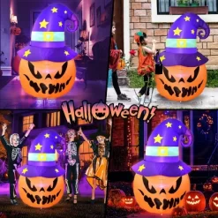 5FT Halloween Decorations Outdoor Halloween Inflatables Pumpkin With Build-in LED Lights Blow Up Pumpkin For Halloween Indoor Outdoor Yard Garden -Festival Store GUEST f96eaafe 5b28 468d b79f efdce4d02101