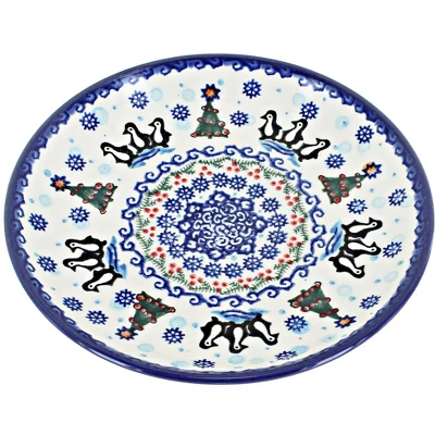 Blue Rose Polish Pottery Vena Dessert Plate 2 Blue Rose Polish Pottery Vena Dessert Plate - Image 2