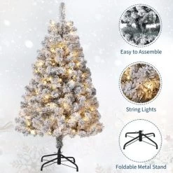 4.5/6/7.5/9/12FT Pre-Lit Artificial Christmas Tree With LEDs, PVC Branch Tips & Metal Stand - Easy Assembly Xmas Tree For Home Office Decor -Festival Store GUEST f9fdbaa7 4503 401e bfcf a39c97eb5c01