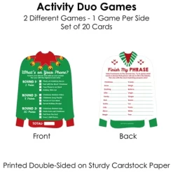 Big Dot Of Happiness Ugly Sweater - 2-in-1 Holiday And Christmas Party Cards - Activity Duo Games - Set Of 20 10 Big Dot Of Happiness Ugly Sweater - 2-in-1 Holiday And Christmas Party Cards - Activity Duo Games - Set Of 20 -Festival Store GUEST fa2ef30f 3187 4863 a999 d231e2a9dccd