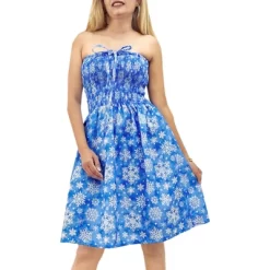 HAPPY BAY Women's Beach A Line Slit Mini Dress Ruched Tube Top Evening Party Short Strapless Casual Christmas Tree Dress For Women -Festival Store GUEST fd40df53 df27 41b2 8c3d 7152b89066c2