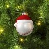 4" Christmas Glass Baseball With Hat Ornament - Wondershop™