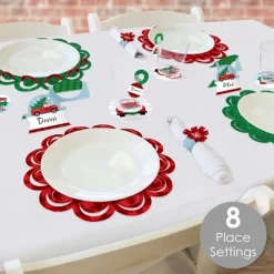 Big Dot Of Happiness Merry Little Christmas Tree - Red Truck Christmas Party Paper Charger And Table Decorations Chargerific Kit For 8