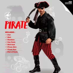 Joyfy Men Pirate Costume, Adult Pirate Shirt Vest Viking Pants Hat Set For Halloween Themed Parties -Festival Store GUEST fe82ad9e 4305 4ab0 8d4f d7441bafe366