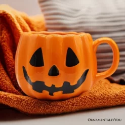 Classic Jack O' Lantern Ceramic 4" Pumpkin Mug, Halloween Drinkware And Fall Decor| OrnamentallyYou -Festival Store GUEST feef0aa2 3751 4523 a9cc 4e4eeabbc316