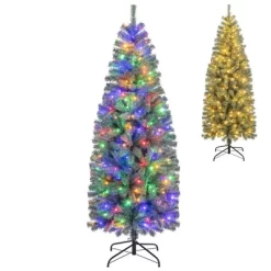 Costway 4.5/6.5/7.5/9 FT Artificial Xmas Tree With 256/556/724/1168 Branch Tips 100/200/250/500 LED Lights 9 Lighting Modes -Festival Store GUEST ff772424 3d82 412c 9cc6 102ec088294e