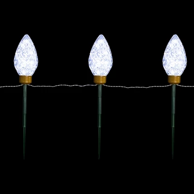 Northlight LED Lighted C9 Style Christmas Pathway Lawn Stakes - 3 Ft - Clear - 3-Count 1 Northlight LED Lighted C9 Style Christmas Pathway Lawn Stakes - 3 Ft - Clear - 3-Count
