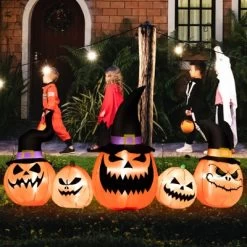 Tangkula Long Inflatable Pumpkin Family Waterproof Halloween Yard Decoration With Built-in LED Lights Indoor & Outdoor Halloween Decor -Festival Store GUEST ffb15ca6 37c4 4c4d a76c 81438ffd3384