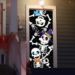 Joyfy Halloween Skeleton Door Cover, 30’’x72’’ Haunted House Decor For Doors Windows Walls, Peel & Stick Decal Halloween Party Supplies & Favors -Festival Store GUEST ffed9967 6c96 4c79 8110 92e53d712233